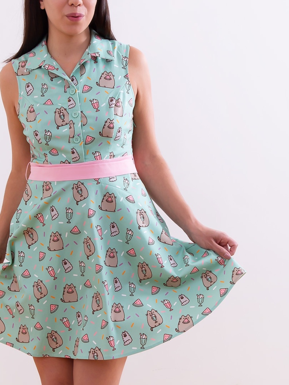 2X/3X Pusheen Ice Cream Summer Dress
